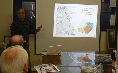 Dave Lawrence gives a talk before the quarry visit
