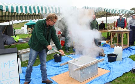 Demonstrations of Lime mortaring at Skills Festival 2011