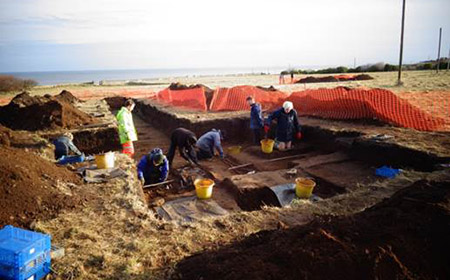 Seaham St Mary's excavating Cemetery