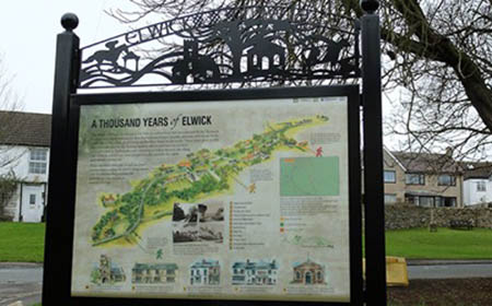 The Village Information board showing the routes