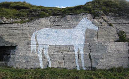 Marsden Old Quarry - Repainted White horse