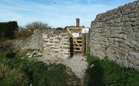 New lime mortared kissing gate at Cleadon Hills