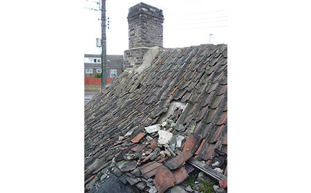 Roof of the Hetton Smithy before restoration