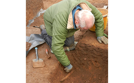 Seaham St Mary's excavating bones at the Saxon Cemetery