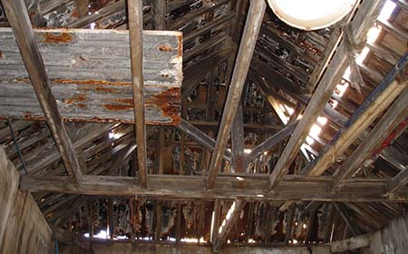 The state of the roof prior to it being replaced