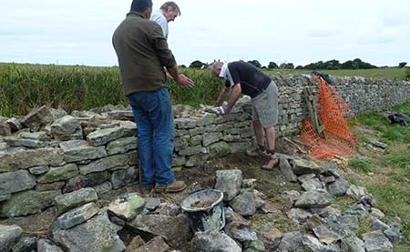 Training in restoring walls at Cleadon Hills