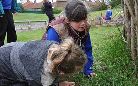 Easington children survey wildlife in their school grounds